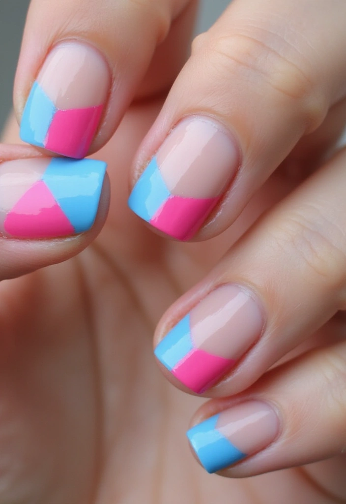 18 Creative French Nail Art Techniques You Didn't Know You Needed! - 8. Color Block French Tips