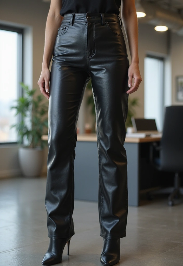 17 Professional Outfits That’ll Turn Heads in the Office (You Won't Believe #8!) - 14. Faux Leather Pants