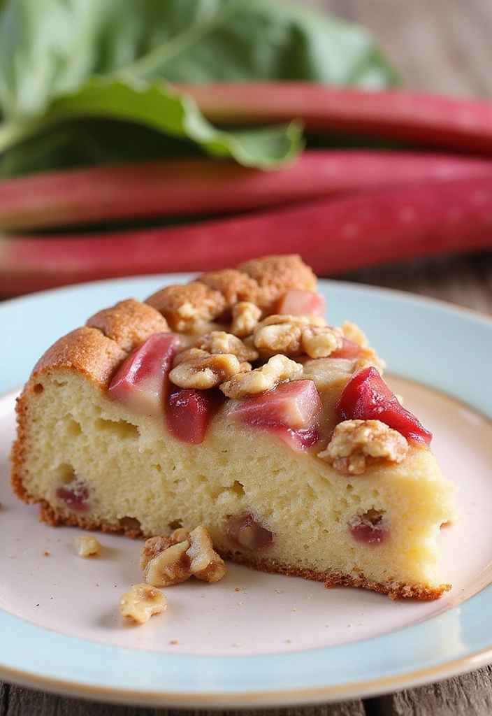 14 Moist Rhubarb Cake Recipes That Are Simply Irresistible (Wait Until You Taste #9!) - 11. Rhubarb Walnut Cake