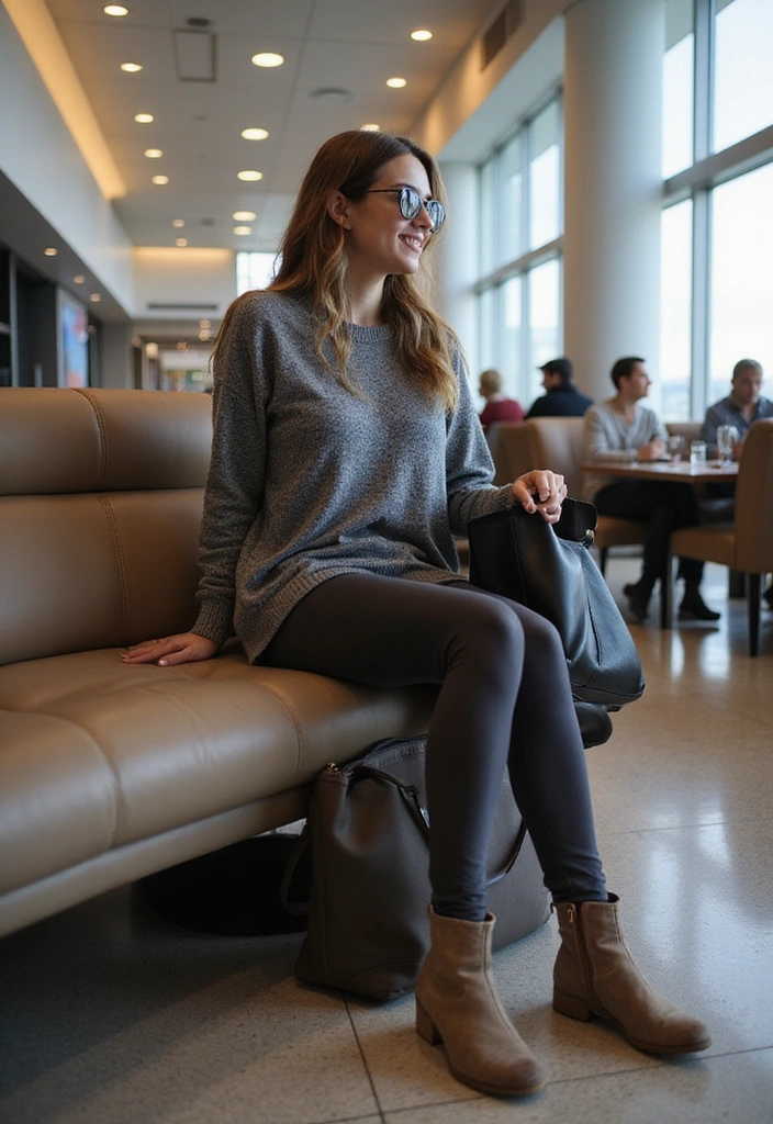 16 Travel Outfits That Are So Comfy You'll Forget You're on a Plane (#11 Is Genius!) - 9. Comfy Tunic and Leggings