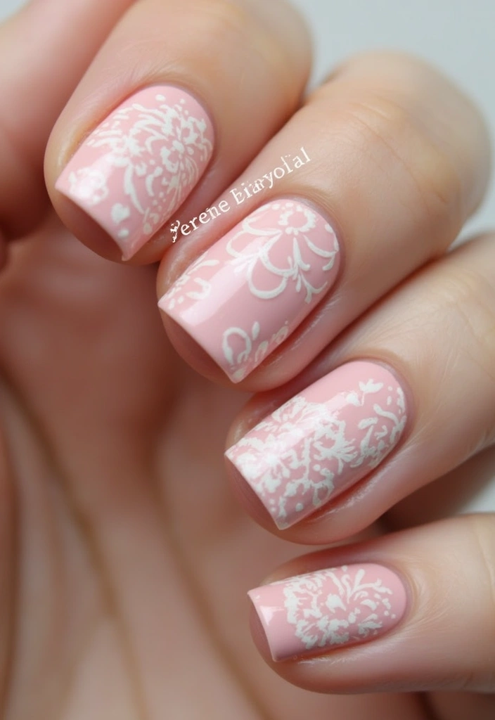 25 Gorgeous Seasonal French Nail Designs That Will Wow at Every Occasion! - 19. Vintage Lace