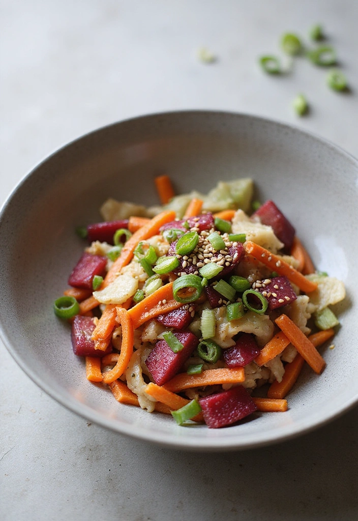 6 Unique Rhubarb Salad Recipes That Will Surprise Your Guests! - 5. Asian-Inspired Rhubarb Salad with Sesame Dressing