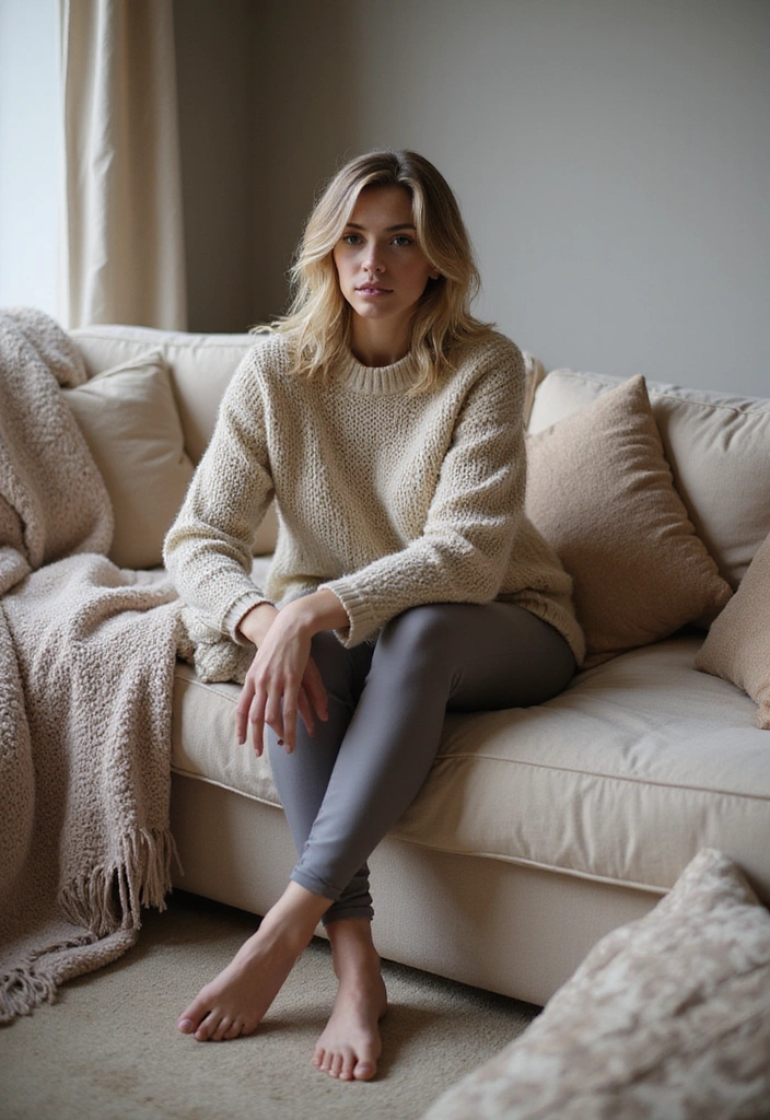 15 Casual Outfits That'll Make You Look Effortlessly Chic (Wait Until You See #8!) - 2. Soft Sweater & Leggings