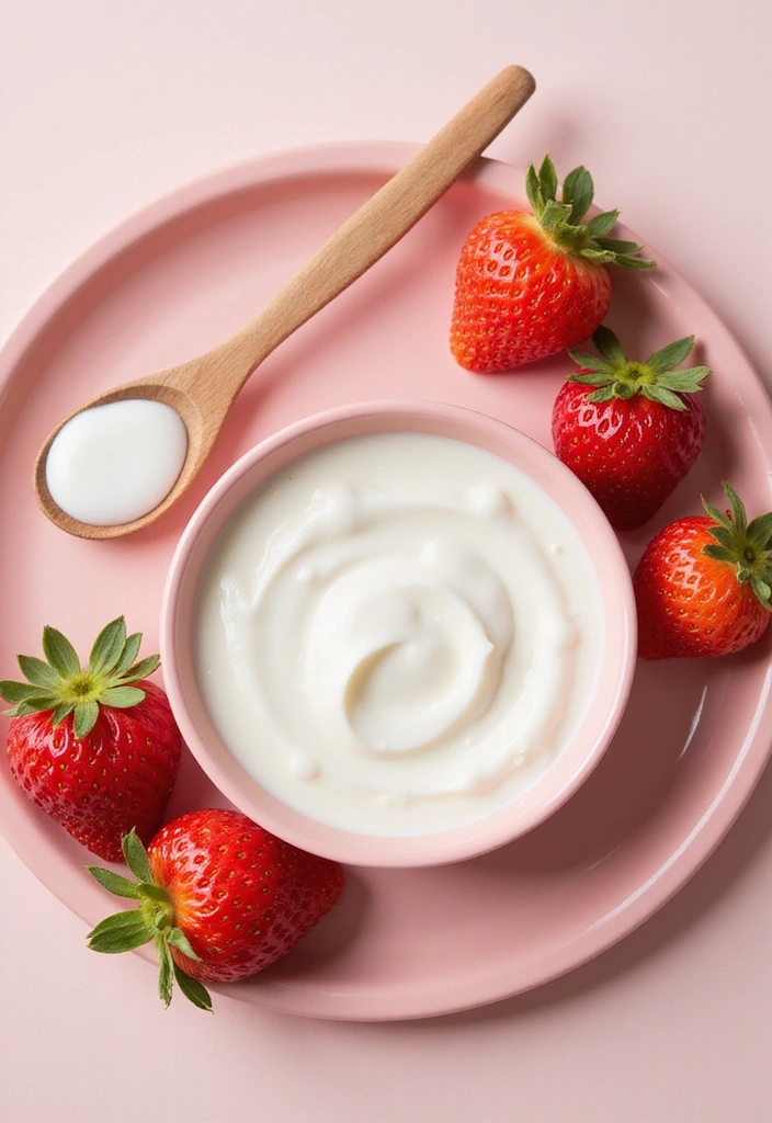 10 Hydrating Face Masks You Can Make at Home (You'll Love #3!) - 7. Strawberry & Yogurt Brightening Mask