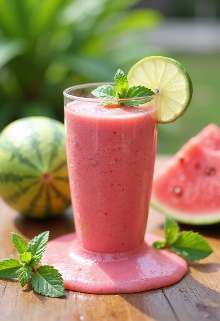 9 Refreshing Summer Smoothies That Will Keep You Cool All Day Long (You Can't Miss #1!) - 3. Watermelon Mint Refresher