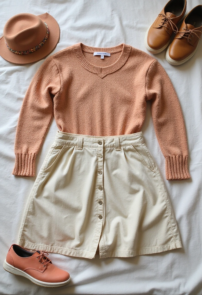 12 Comfy Outfits That Will Make You Feel Like You're Wearing Pajamas All Day! - 10. Soft Casual Skirt with a Knit Top