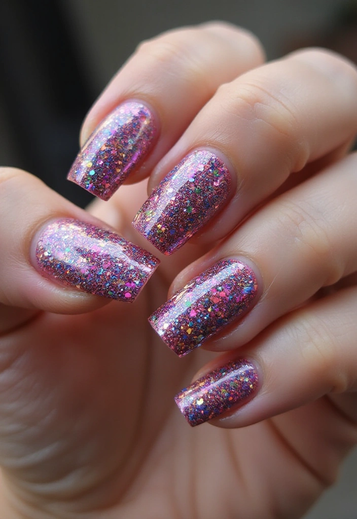 30 Creative Nail Design Inspirations for Summer 2025 (Get Ready to Be Inspired!) - 8. Glitter Glam