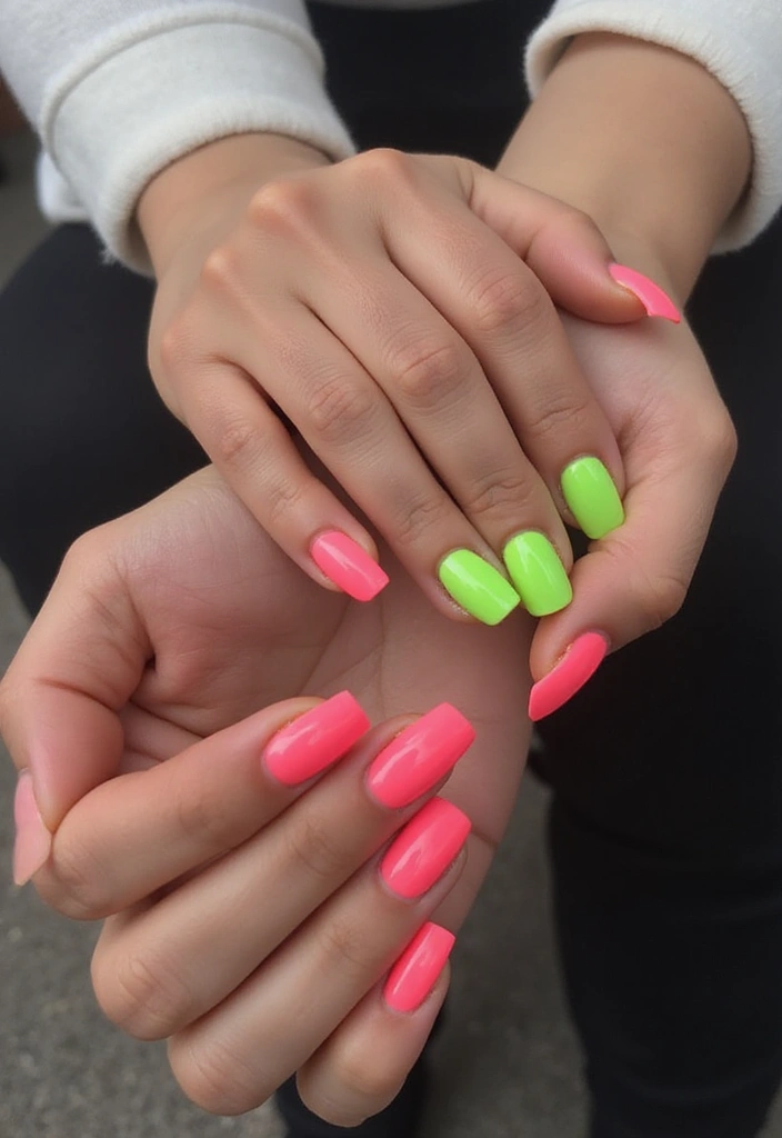 15 Colorful French Tip Nails That’ll Brighten Your Day (You Won't Believe #8!) - 3. Neon Fever