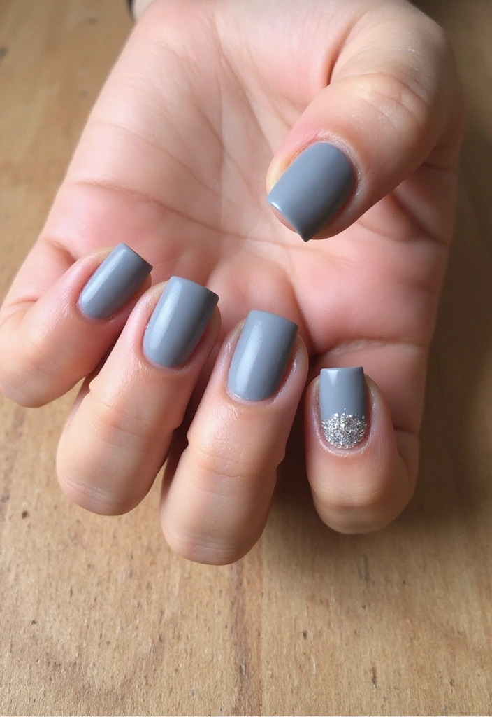 19 Pastel French Tip Nail Designs You Need to Try This Spring! - 11. Soft Grey Elegance