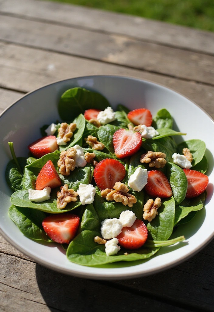 15 Insanely Easy Summer Meals That'll Keep You Cool and Refreshed! - 7. Spinach and Strawberry Salad