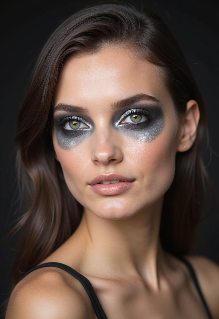 15 Eyeliner and Eyeshadow Techniques That Will Give You Smoky Eyes Like a Pro! - 5. Charcoal and Silver Smoky Eye