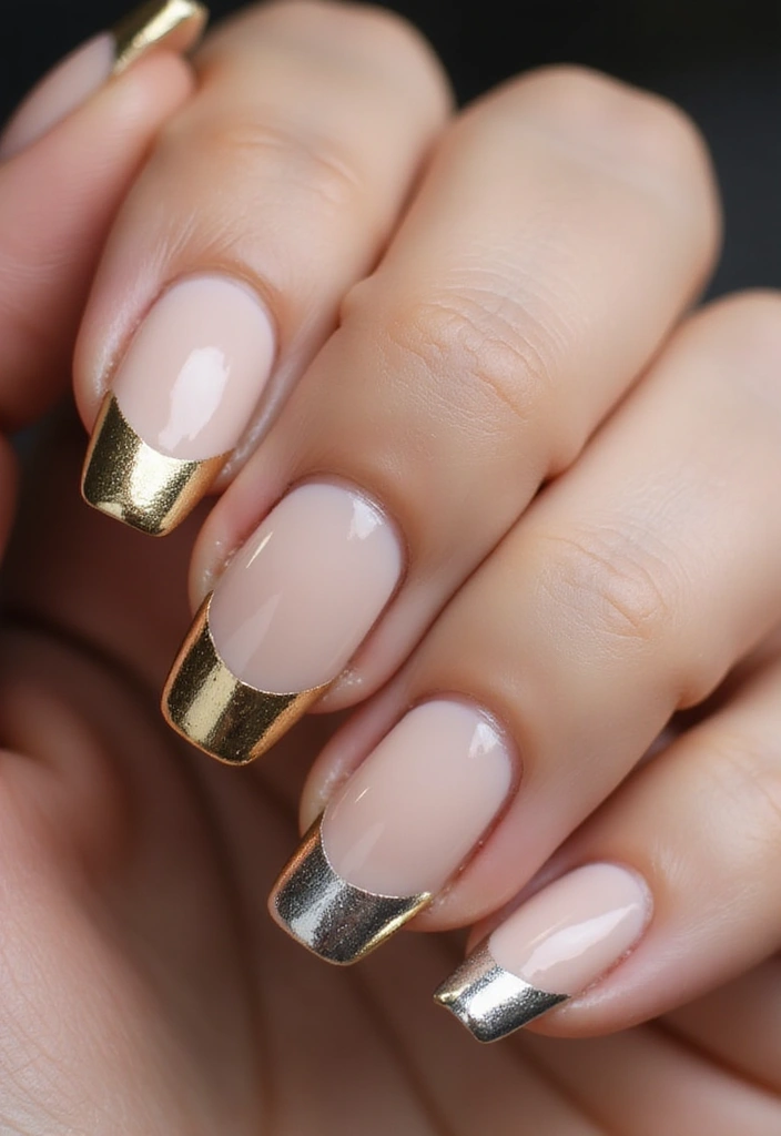 16 Glam French Tip Nails Designs Perfect for Any Occasion (You’ll Love #8!) - 5. Metallic Glam