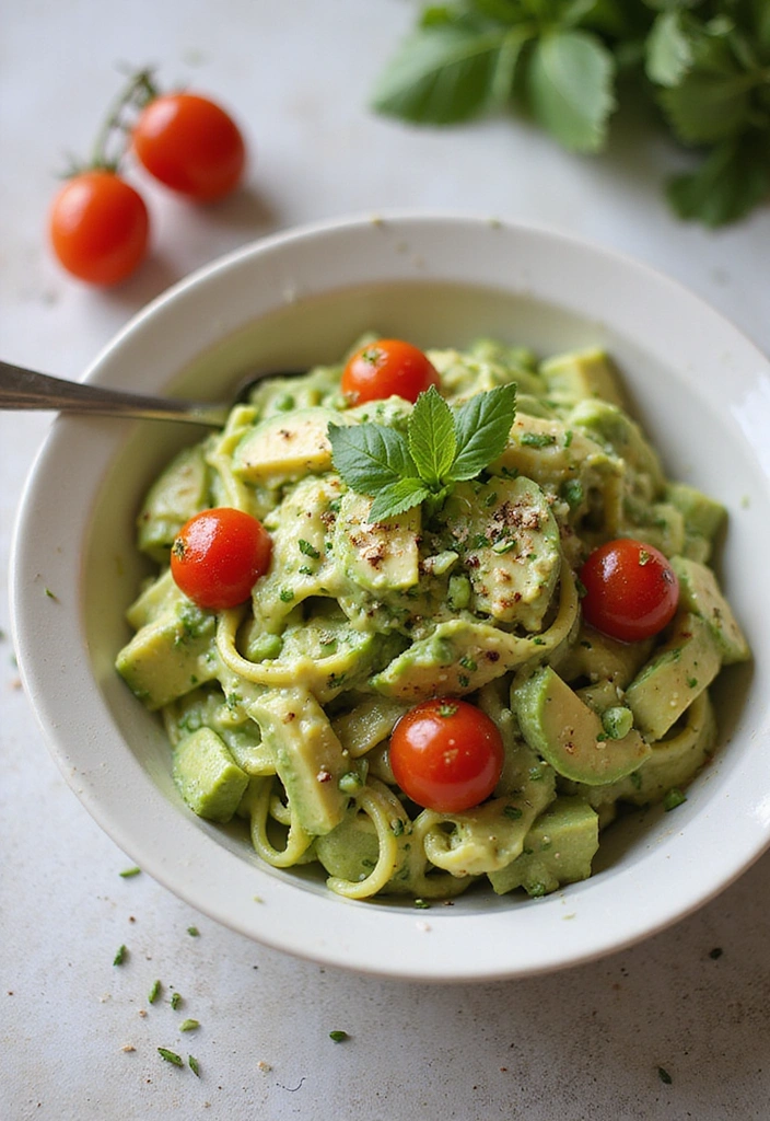 11 Vegetarian Summer Meals That Are Bursting with Flavor (Wait Until You Try #3!) - 9. Creamy Avocado Pasta