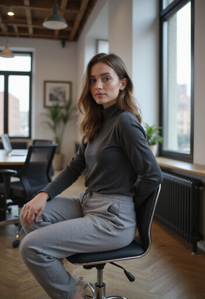 20 Comfy Work-from-Home Outfits That’ll Keep You Productive and Stylish! - 7. Tailored Sweatpants and a Mock Neck Top