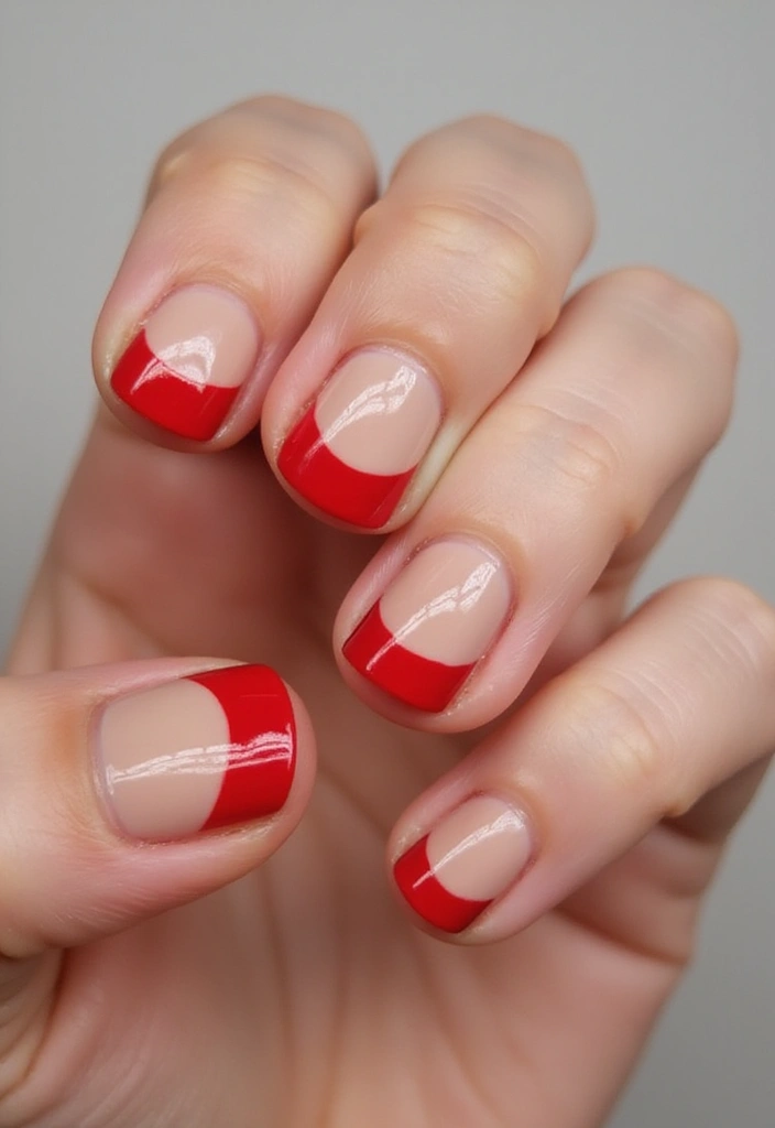 25 Gorgeous Seasonal French Nail Designs That Will Wow at Every Occasion! - 18. Classic Red Elegance