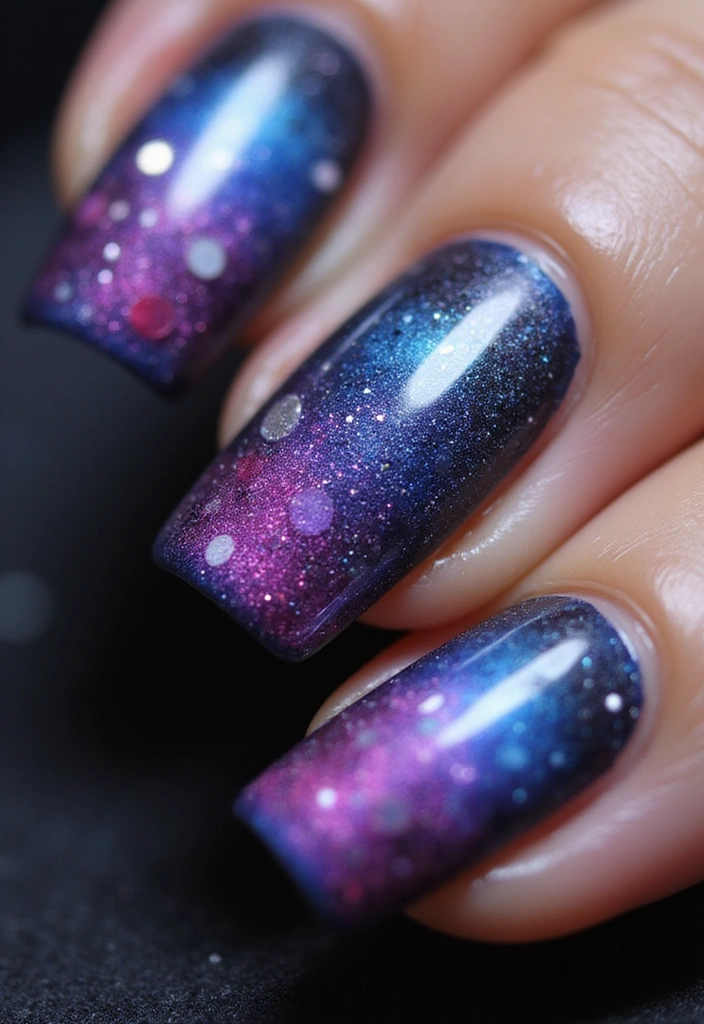 25 Colorful Summer Nails for 2025 That Will Make You Shine Bright! - 17. Dreamy Galaxy