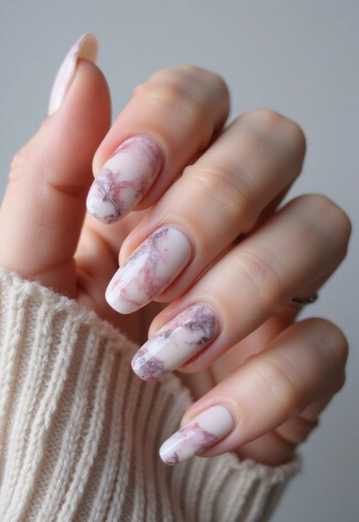 25 DIY French Nail Designs That Are Shockingly Simple (and Gorgeous!) - 9. Marble French Tips