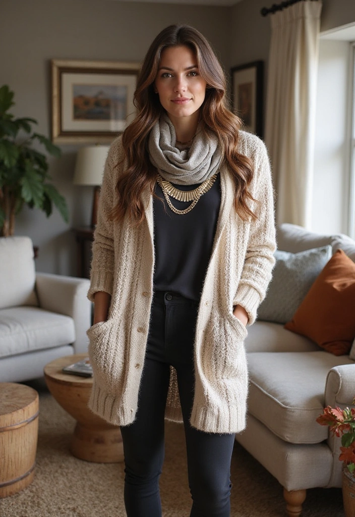 10 Ultimate Comfy Outfits That'll Make You Want to Stay Home All Day! - 2. Oversized Cardigan and Leggings
