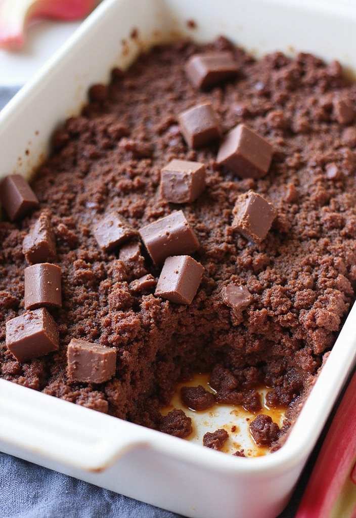 15 Decadent Rhubarb Crumble Recipes You’ll Want to Make Again and Again! - 6. Chocolate Rhubarb Crumble