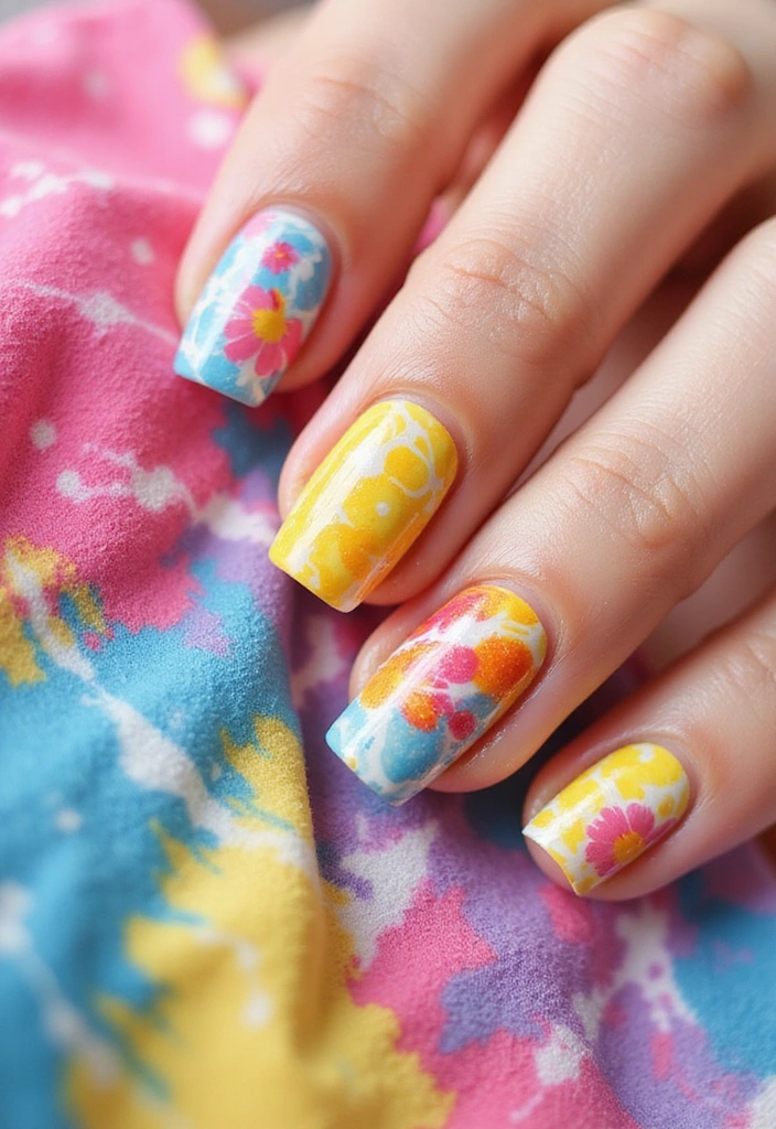 19 Hottest Nail Trends for Summer 2025 (You’ll Want to Try Them All!) - 9. Tie-Dye Nails