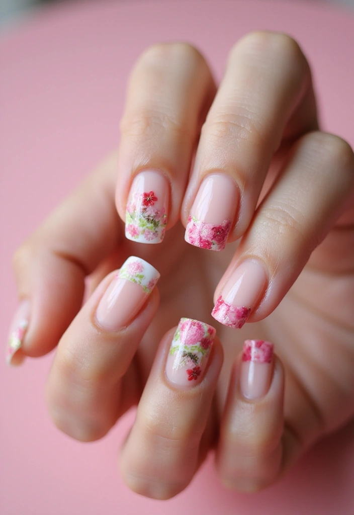 14 Luxury French Tip Nails That Will Make You Feel Like a Million Bucks (Don't Miss #9!) - 3. Floral Accents