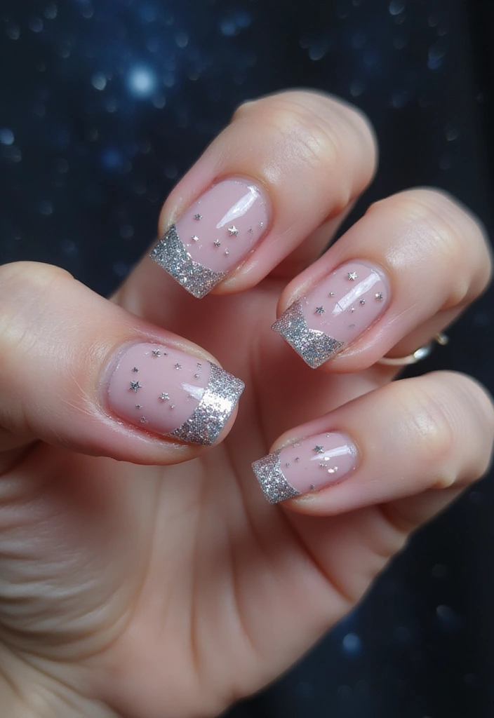 22 Luxury French Nail Ideas That Will Make You Feel Like Royalty! (Perfect for Events!) - 21. Twinkling Starry Nights