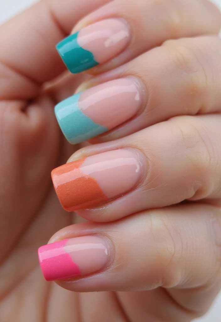 15 Colorful French Tip Nails That’ll Brighten Your Day (You Won't Believe #8!) - 11. Color Block