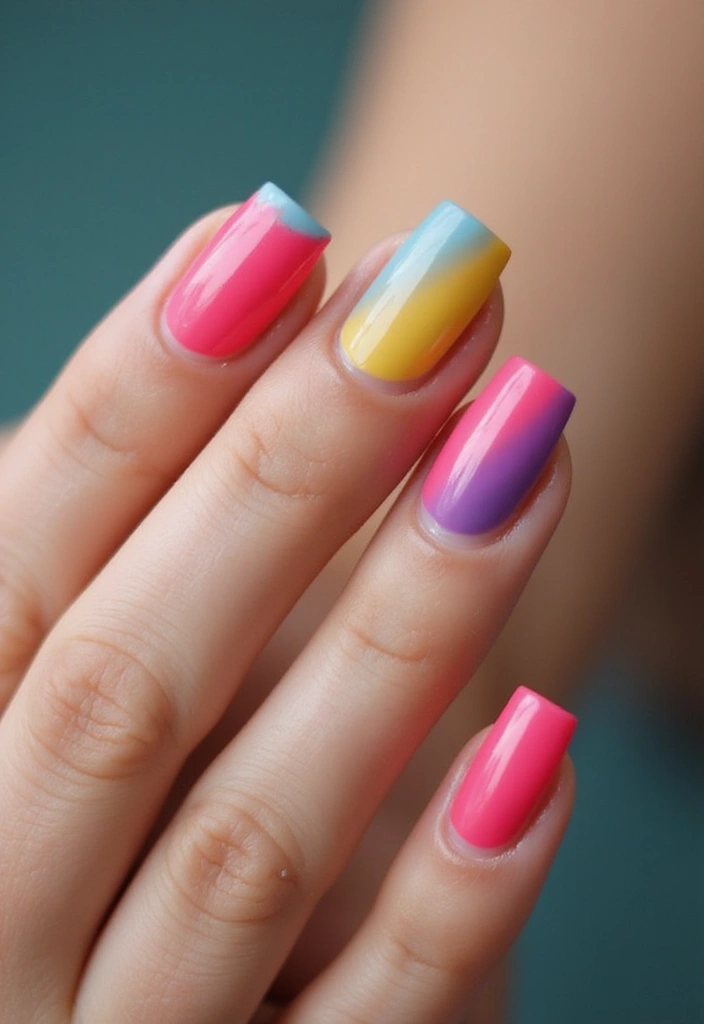 16 Glam French Tip Nails Designs Perfect for Any Occasion (You’ll Love #8!) - 2. Bold Color Block