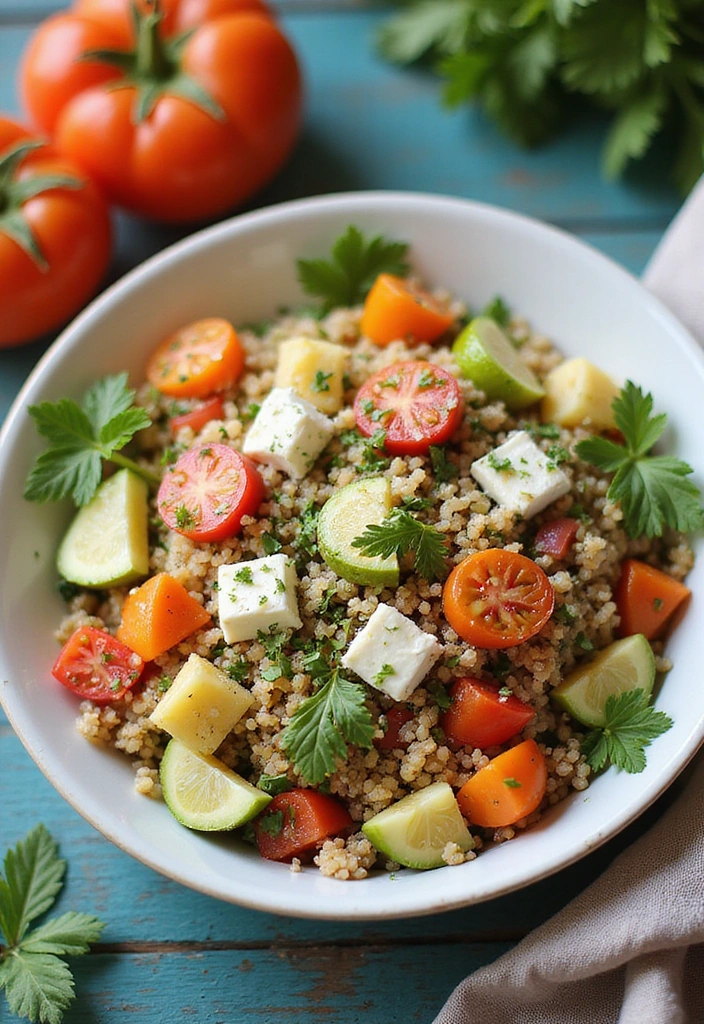 11 Vegetarian Summer Meals That Are Bursting with Flavor (Wait Until You Try #3!) - 5. Greek Quinoa Salad