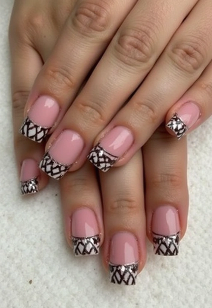 15 Colorful French Tip Nails That’ll Brighten Your Day (You Won't Believe #8!) - 7. Geometric Glam