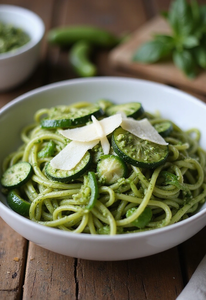 10 Summer Pasta Meals That Come Together in 20 Minutes or Less - 3. Pesto Pasta with Green Veggies