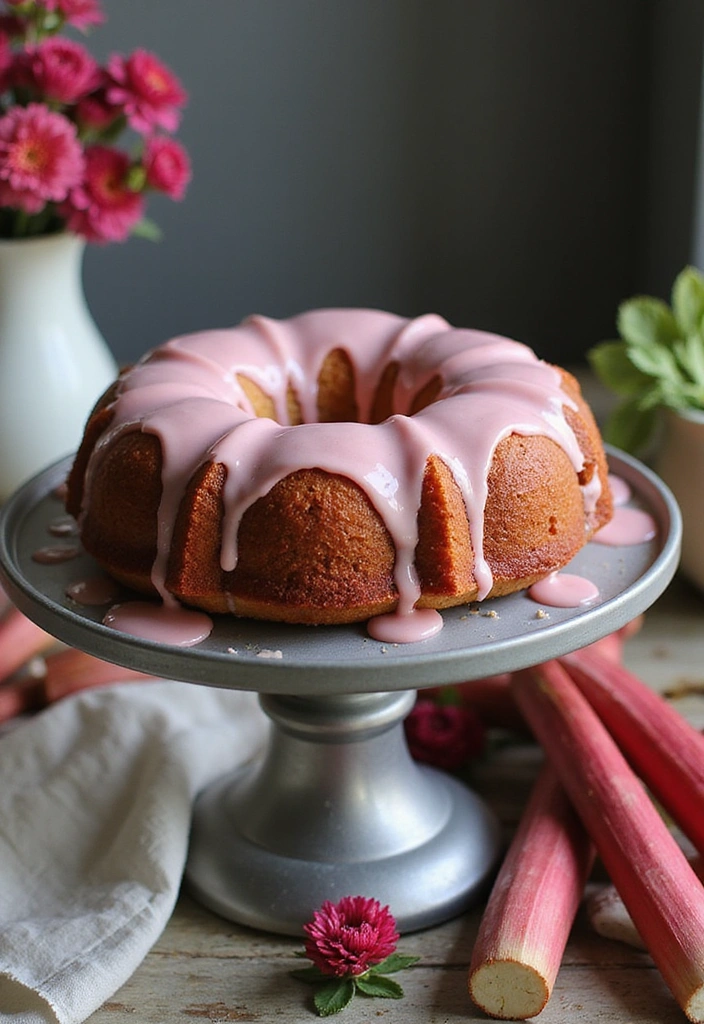 14 Moist Rhubarb Cake Recipes That Are Simply Irresistible (Wait Until You Taste #9!) - 8. Rhubarb Bundt Cake
