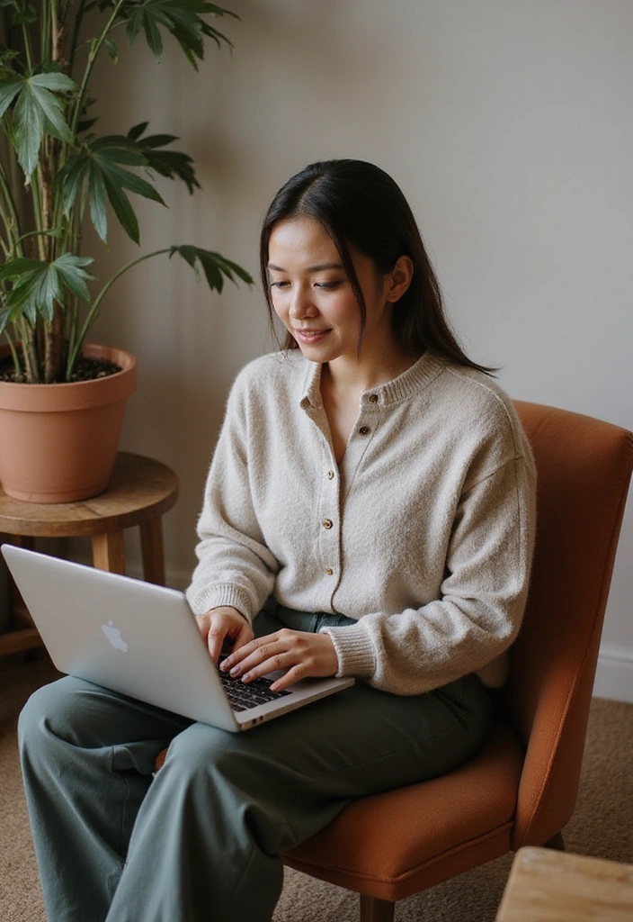 20 Comfy Work-from-Home Outfits That’ll Keep You Productive and Stylish! - 11. Comfy Henley and Wide-Leg Trousers