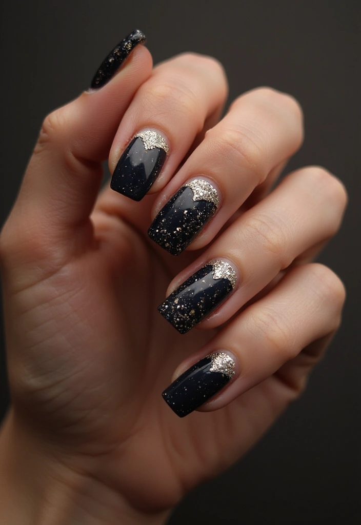 12 Festive French Tip Nails for Every Occasion (You Won't Believe #5!) - 5. Sparkling New Year's Eve Glam