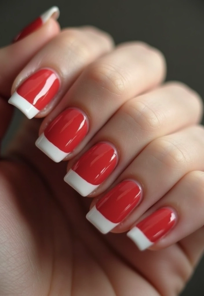20 Stunning French Tip Nails Ideas That Will Leave You Breathless (Wait Until You See #8!) - 13. Classic Red Revamp