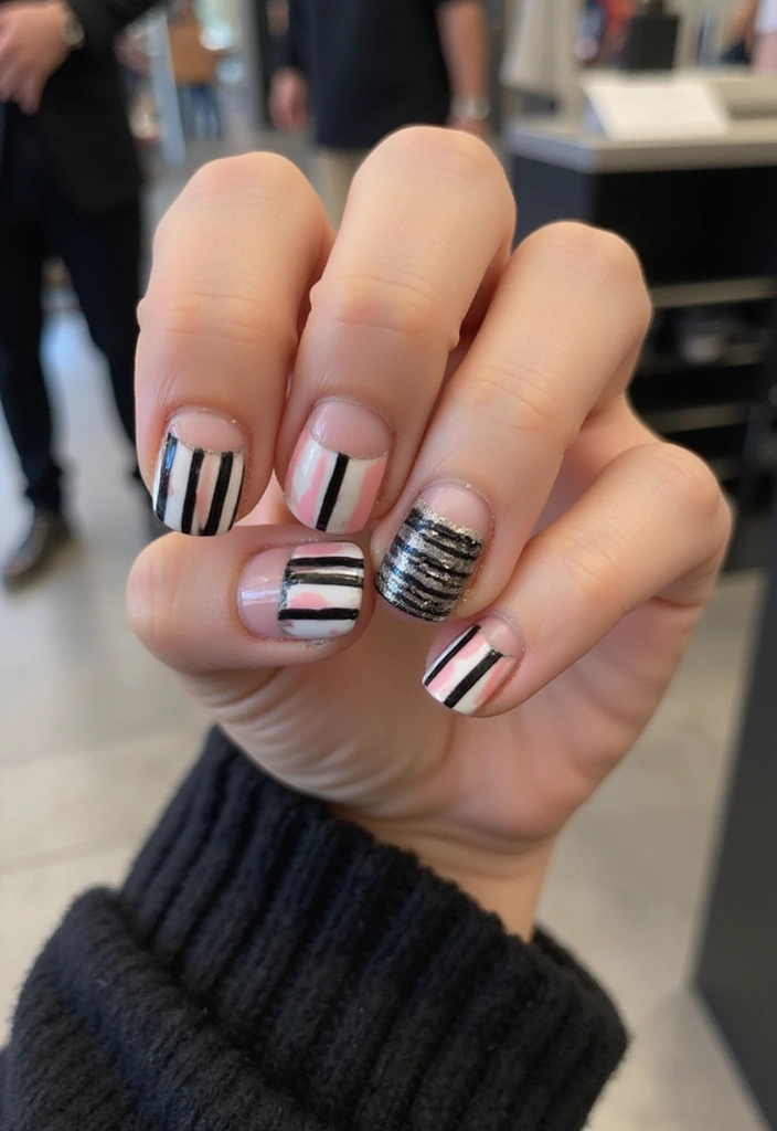 25 DIY French Nail Designs That Are Shockingly Simple (and Gorgeous!) - 25. Striped French Tips