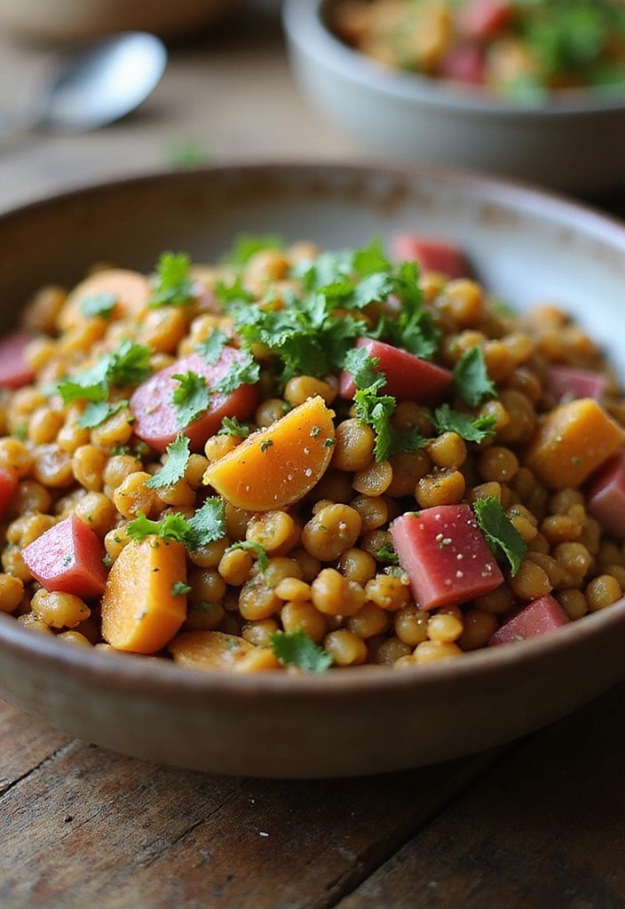 6 Unique Rhubarb Salad Recipes That Will Surprise Your Guests! - 6. Curried Rhubarb and Lentil Salad