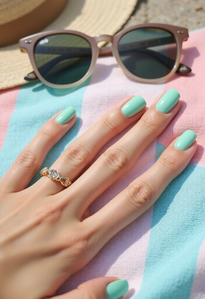 20 Eye-Catching Summer Nail Colors for 2025 That Will Turn Heads (You Won't Believe #12!) - 4. Mint Green