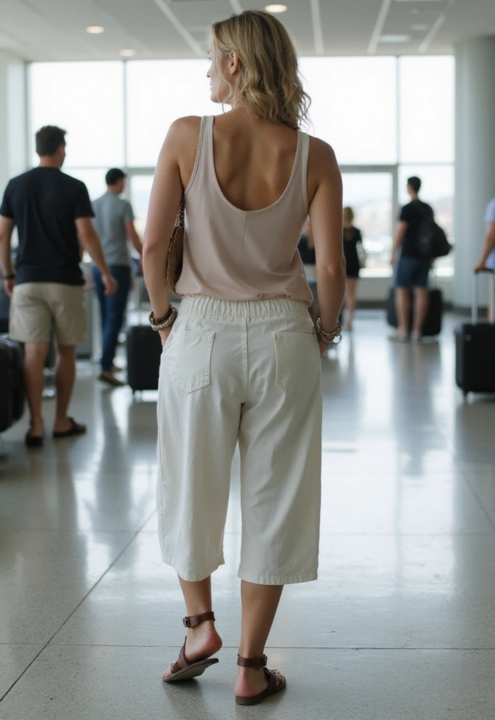 16 Travel Outfits That Are So Comfy You'll Forget You're on a Plane (#11 Is Genius!) - 14. Breezy Culottes and a Tank Top