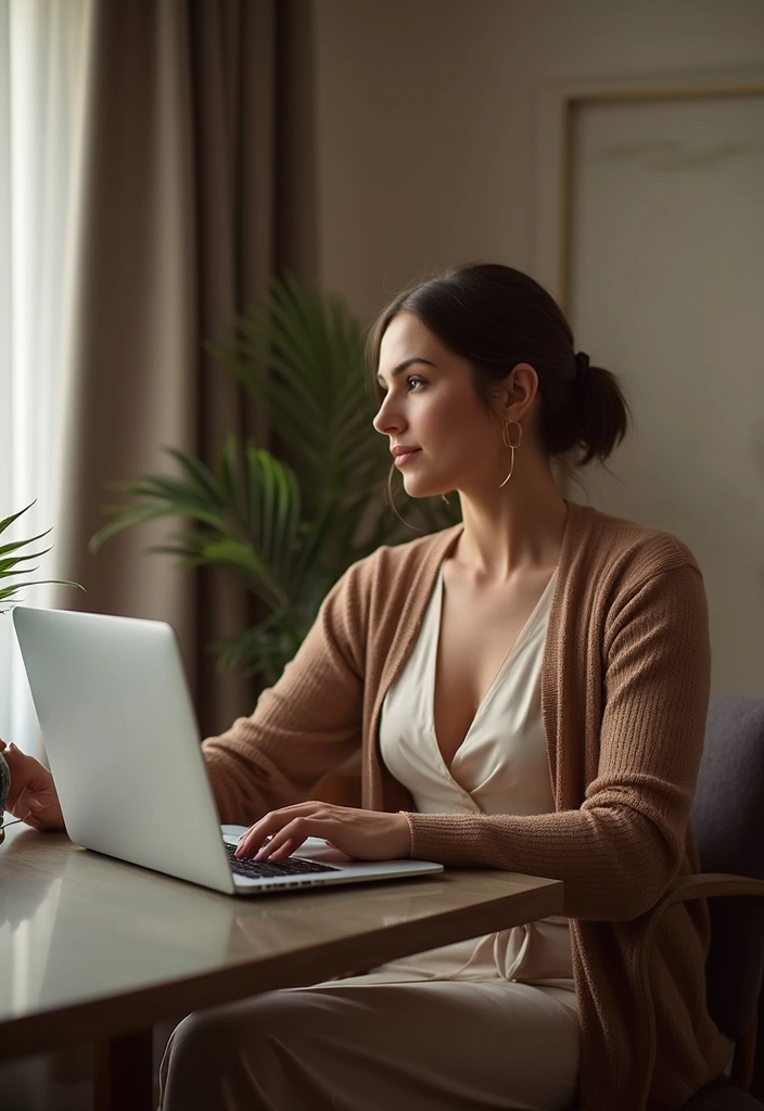 20 Comfy Work-from-Home Outfits That’ll Keep You Productive and Stylish! - 16. Elegant Wrap Dress with Cardigan