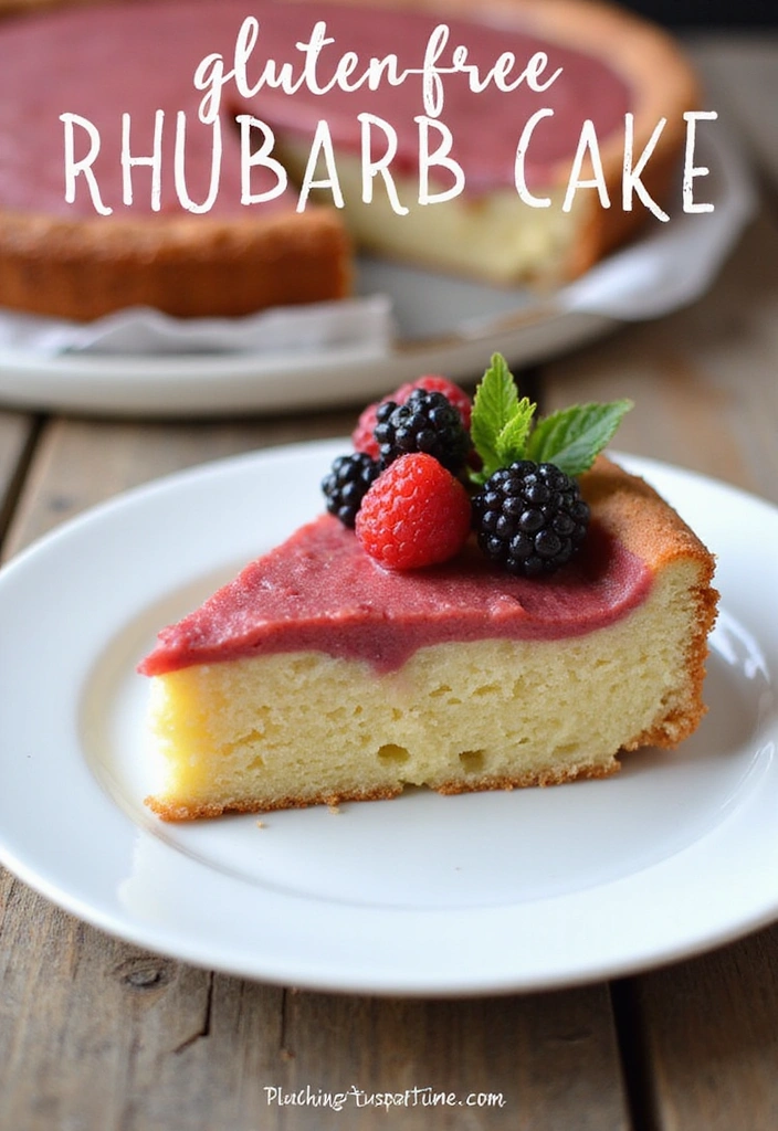 14 Moist Rhubarb Cake Recipes That Are Simply Irresistible (Wait Until You Taste #9!) - 7. Gluten-Free Rhubarb Cake