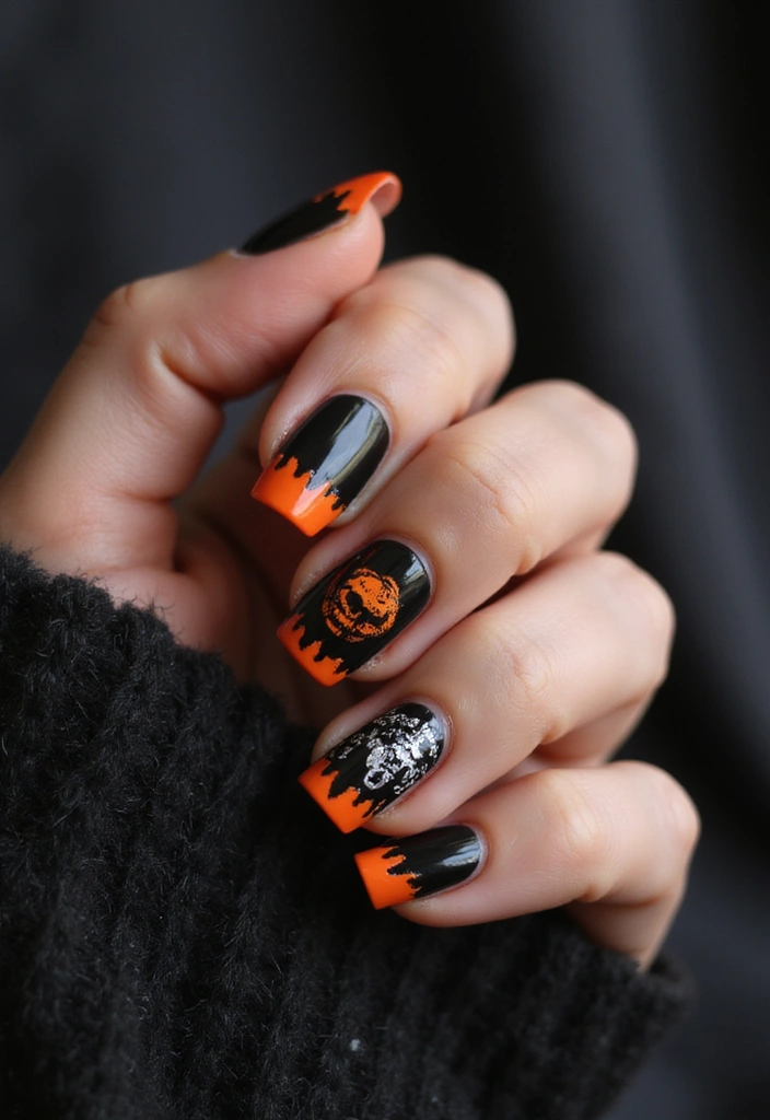 12 Festive French Tip Nails for Every Occasion (You Won't Believe #5!) - 9. Spooky Halloween Haunt