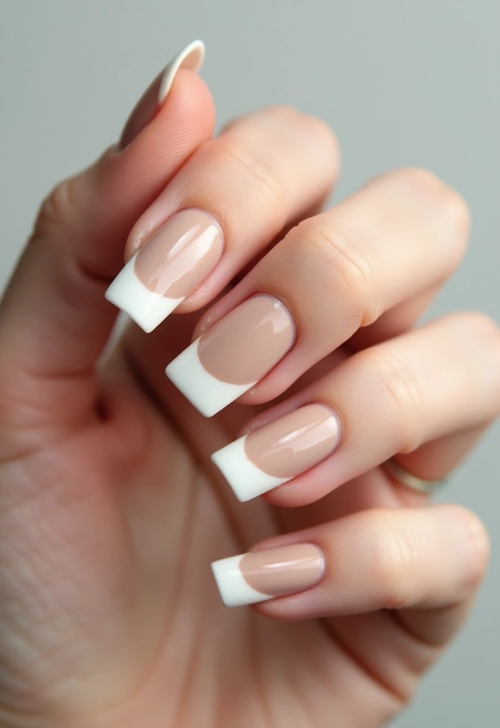 13 Gorgeous French Tip Nail Shapes That Will Complement Your Style Perfectly! - 1. Classic Square Tips
