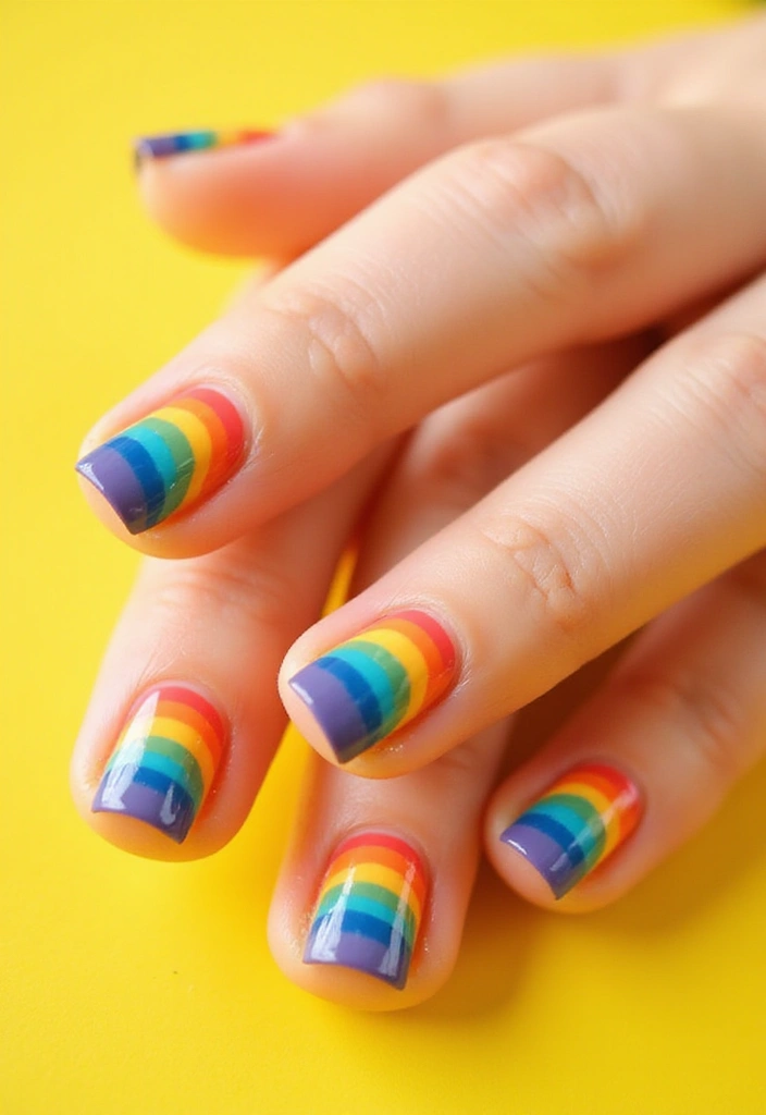 22 Luxury French Nail Ideas That Will Make You Feel Like Royalty! (Perfect for Events!) - 18. Rainbow French Tips